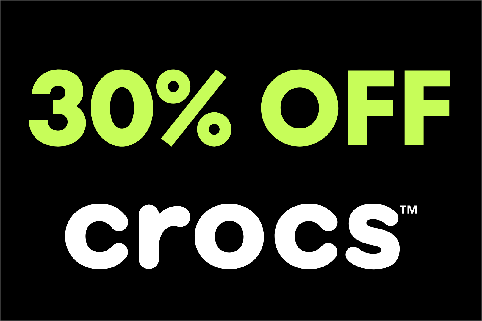 Black Friday 30% off Crocs