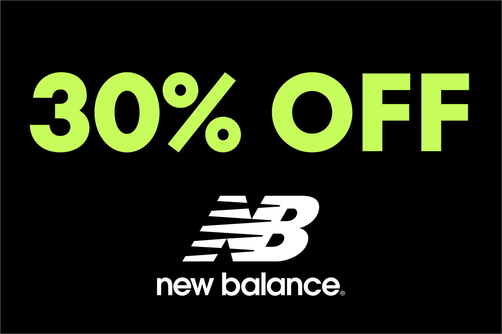 Black Friday 30% off new balance
