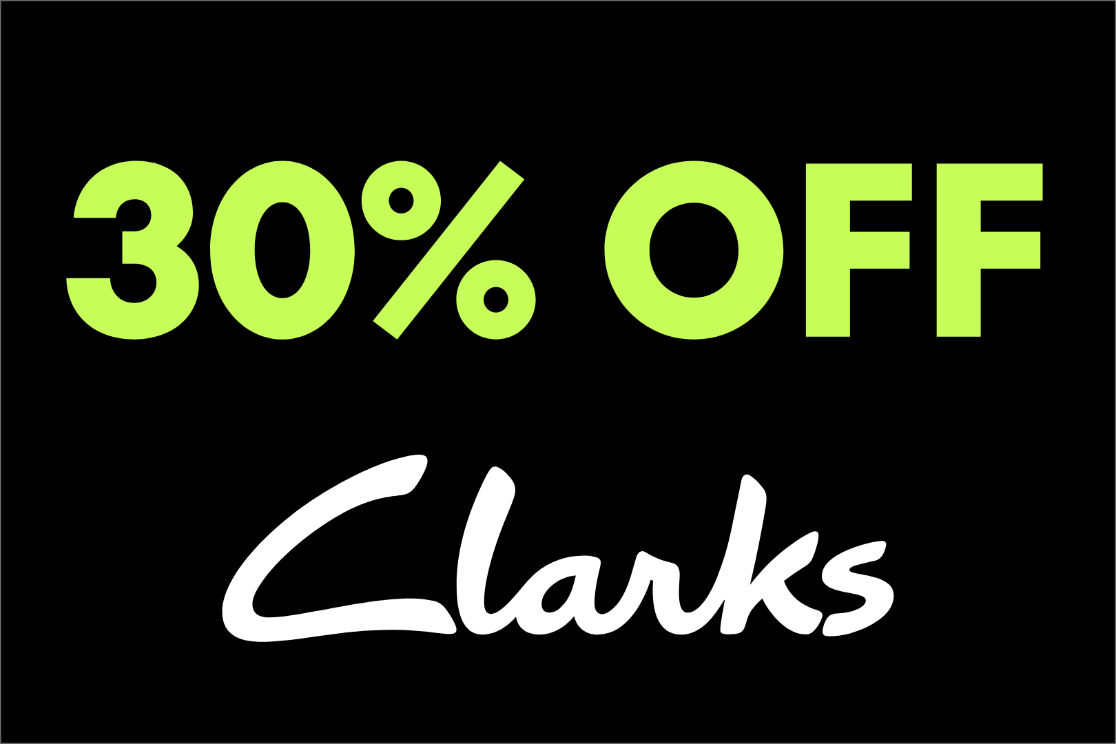 Black Friday 30% off clarks