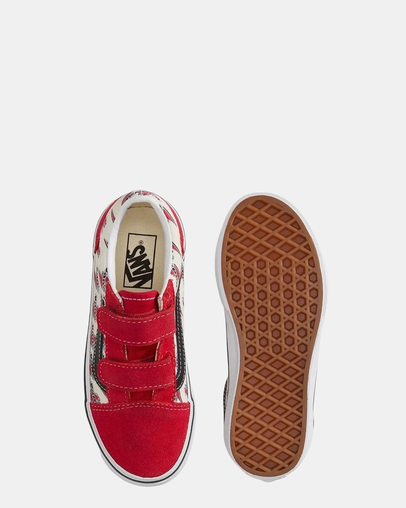 Old Skool V Thunder Yth B Racing Red/True White