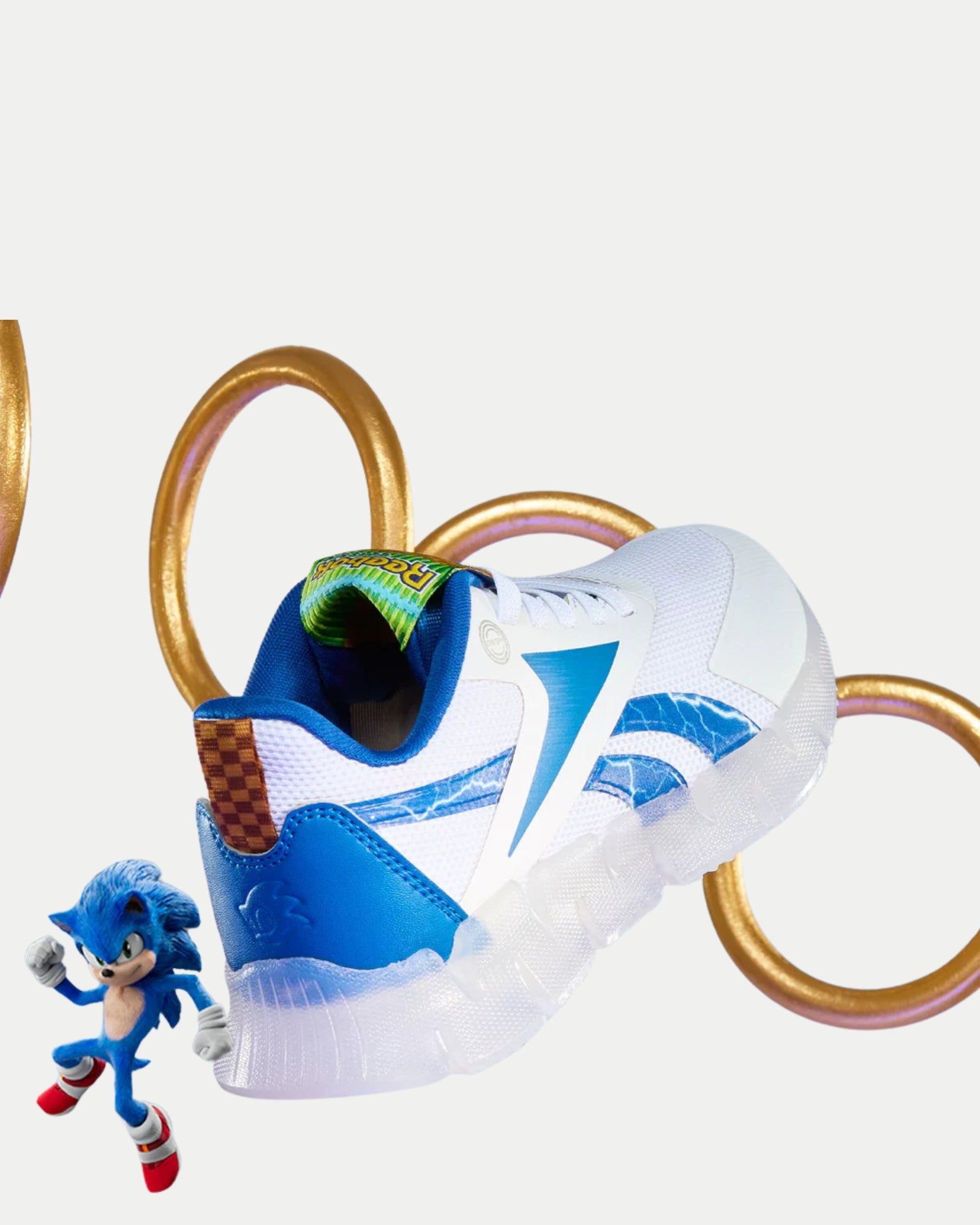 Sonic The Hedgehog Zig N Glow Elastic Lace White/Blue