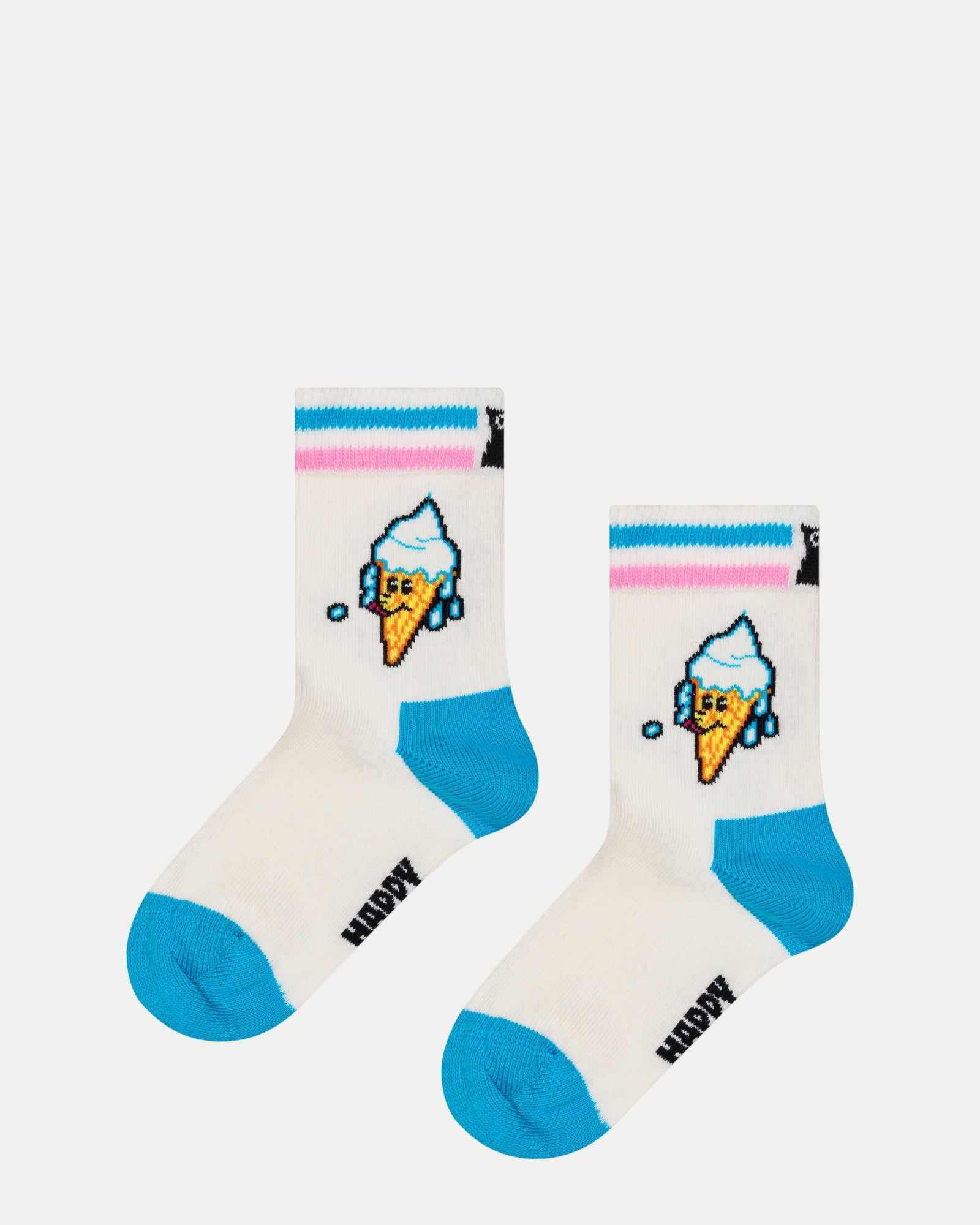 Kids Happy Ice Cream Sock White