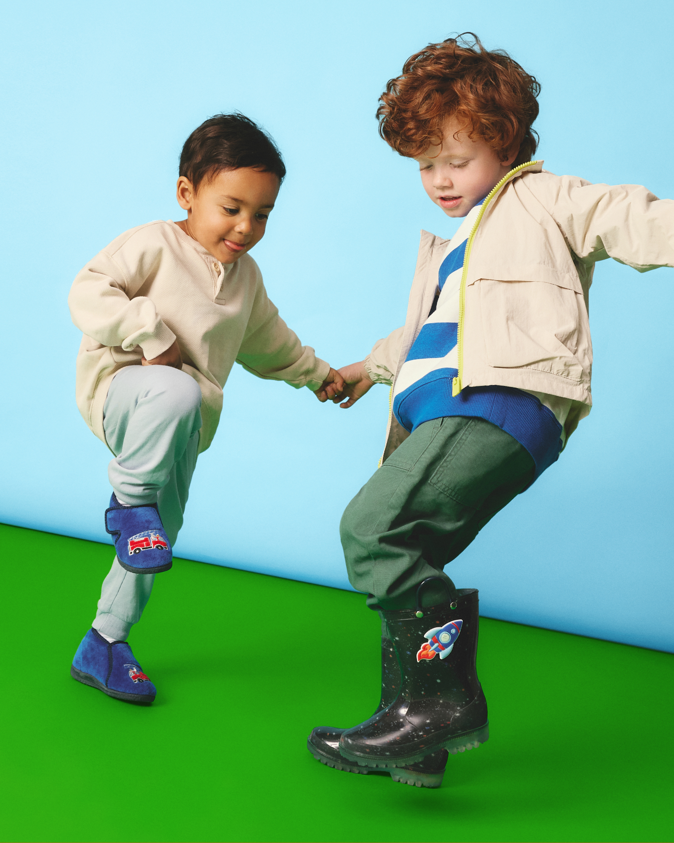 slippers and gumboots