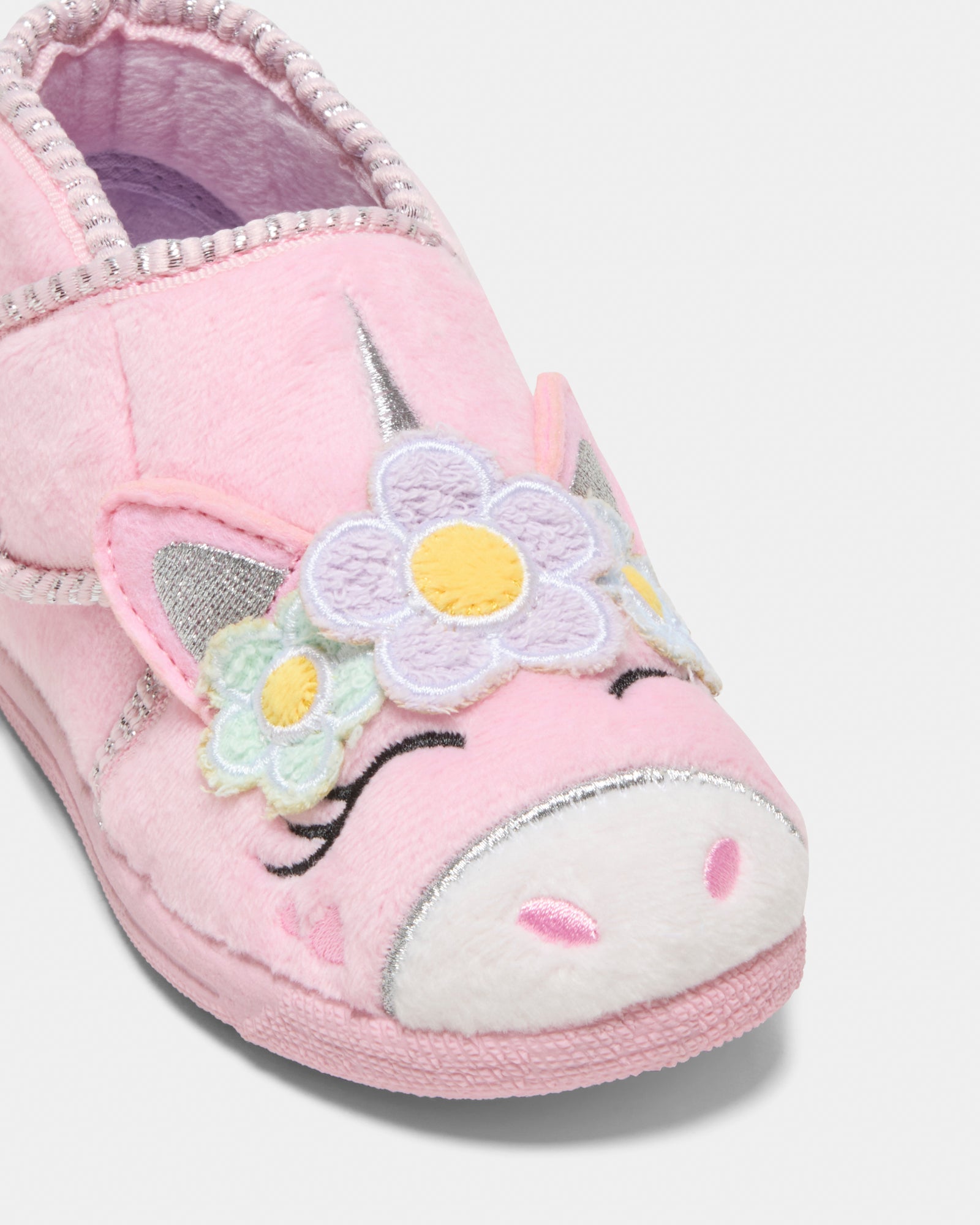 Unicorn Flower Slippers Pink