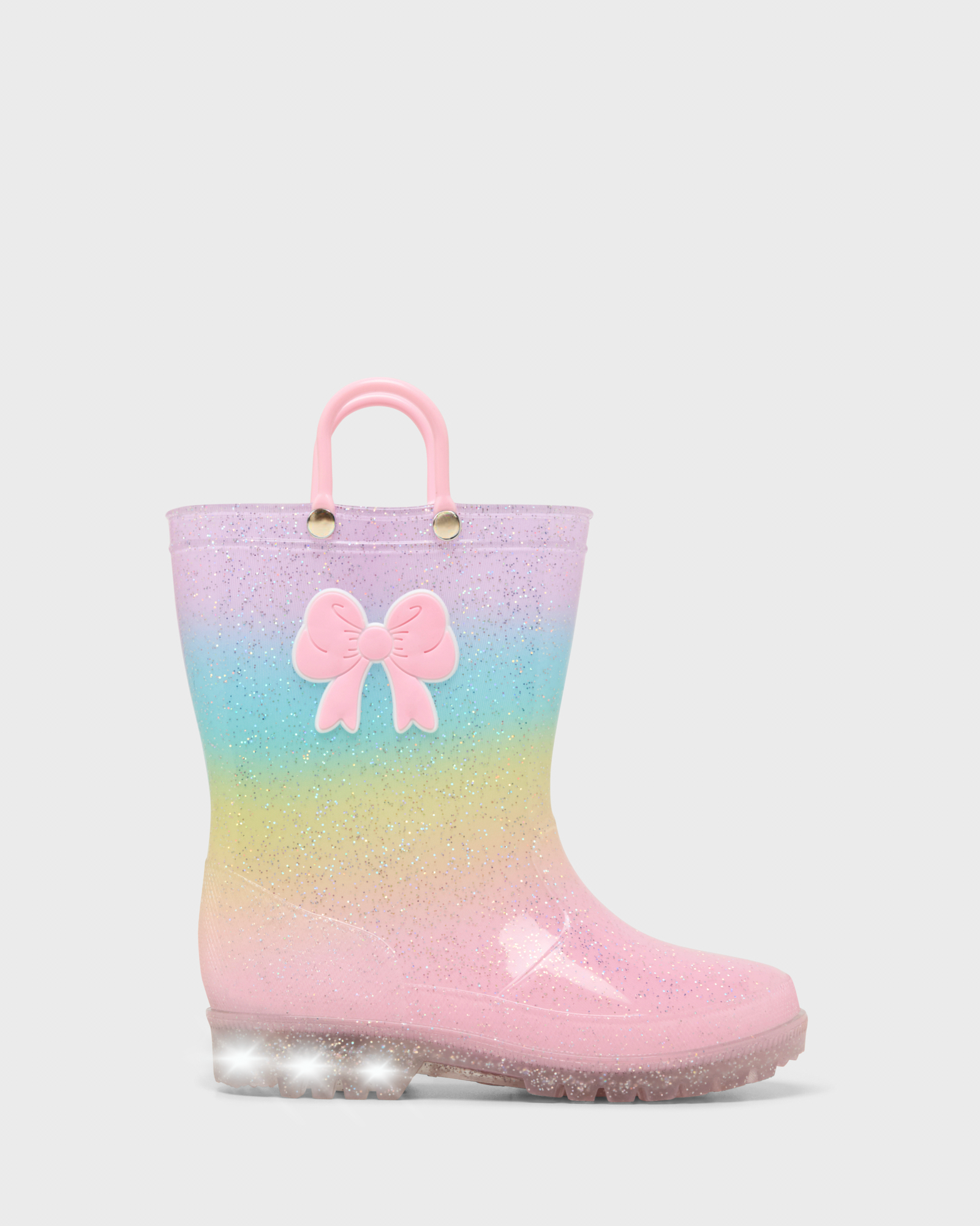 Calli Bow Gumboot G Pink Rainbow