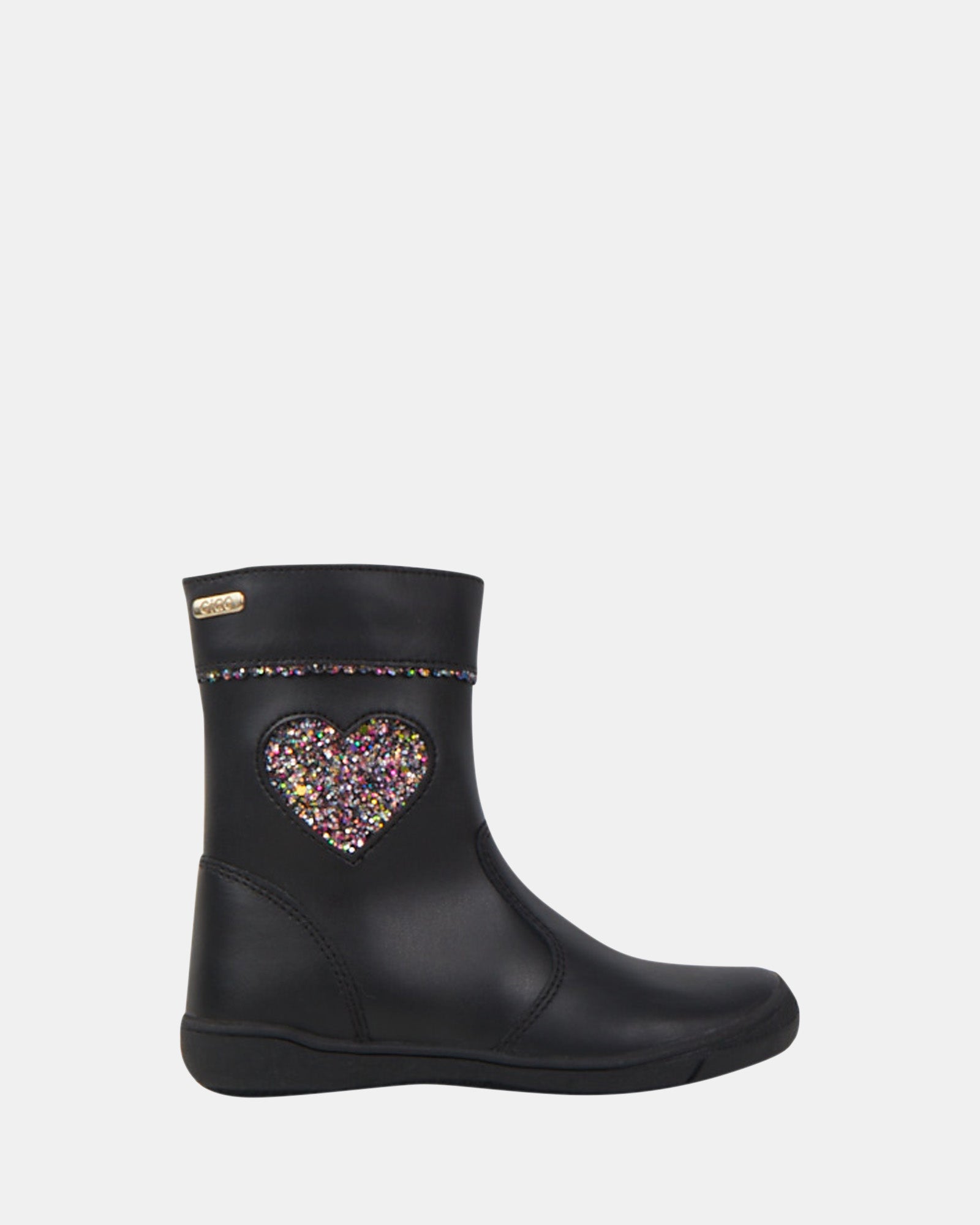 Greta Heart Boot Black